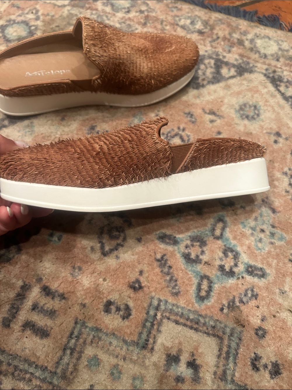 Antelope Tan Woven Slip-On Mule - Picture 6 of 13